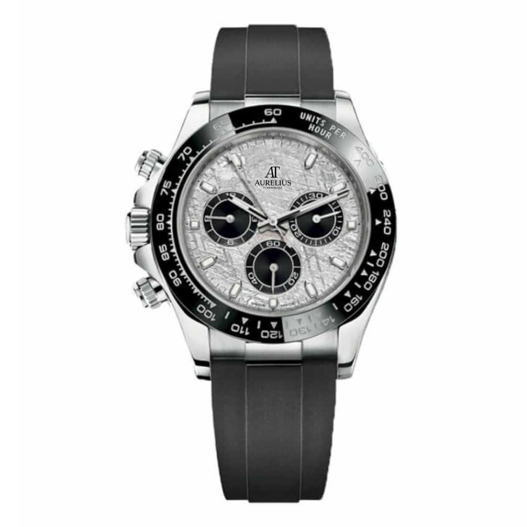 Chronograph 40 – Meteorite Dial | Steel Case & Black Strap